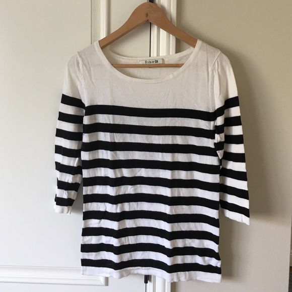Forever 21 blue and white striped shirt