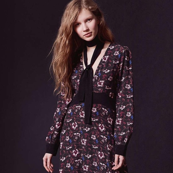 For The Love & Lemons V Neck Floral Midi Dress - Picture 3 of 4