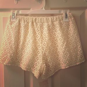 ivory lace shorts