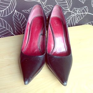 Zara black leather pumps heels sz 38 US 7.5