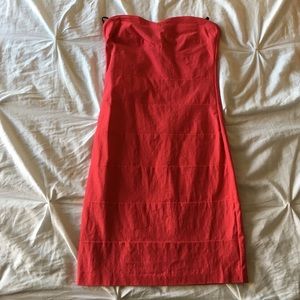 Hot pink strapless dress