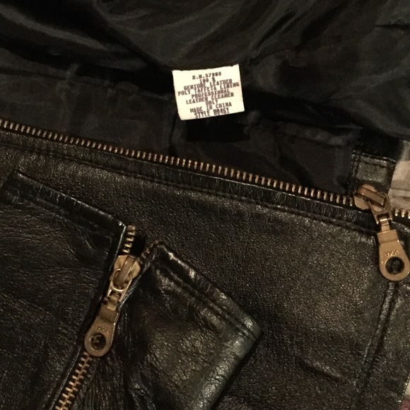 -•SOLD•!!- Real Leather Bomber Jacket. Brand New! - Picture 2 of 4