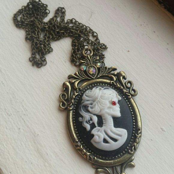 Skeleton Cameo Necklace