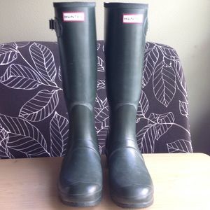 Hunter rain boots matte green EU38 US6M/7F