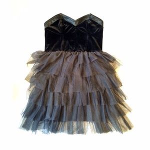 H&M Strapless Velvet and Tulle Cocktail Dress