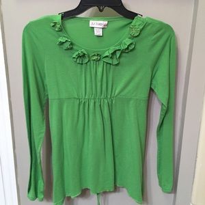Long-sleeved soft green small shirt
