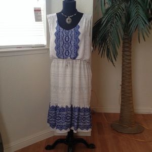 XL blue and white dress