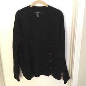 Button down black sweater