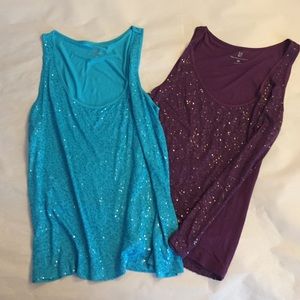 Two sequined tanks
