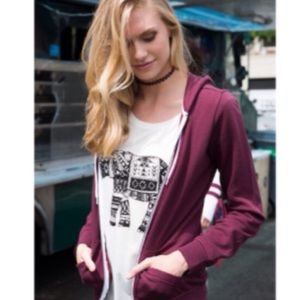 Raspberry zip-up hoodie💋