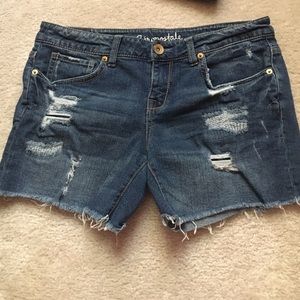 Aeropostale Ripped Jean Shorts