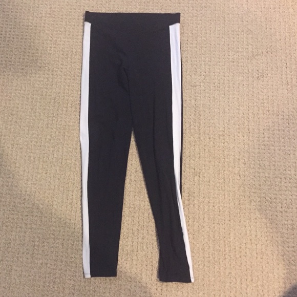 PINK Leggings with White Stripes Medium