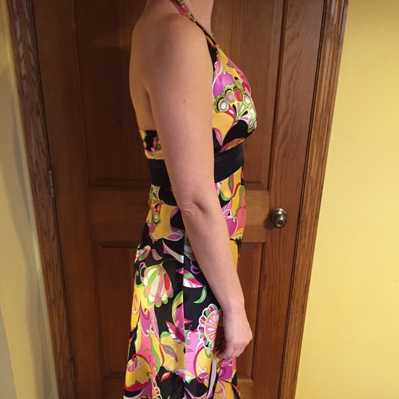Printed silk halter dress - Picture 2 of 5