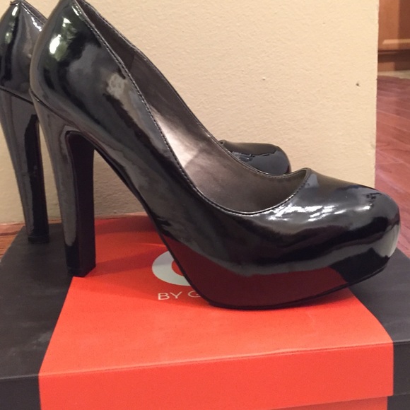 Black Patent Platform Pumps