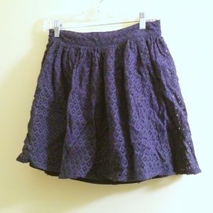 Navy blue lacy mini skirt