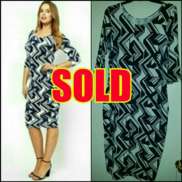 ASOS CURVE Body-Conscious Dress in Graphic Print