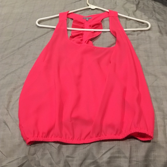 Hot pink crop top. Bunged bottom