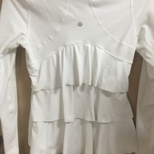 Lululemon white ruffle jacket