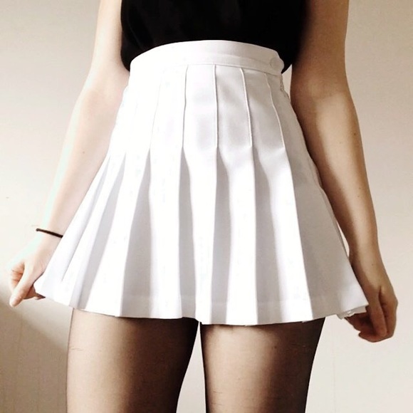 American Apparel White Tennis Skirt