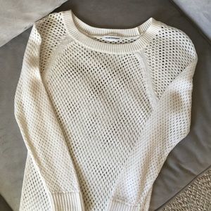 Club Monaco White Perforated Knit Sweater