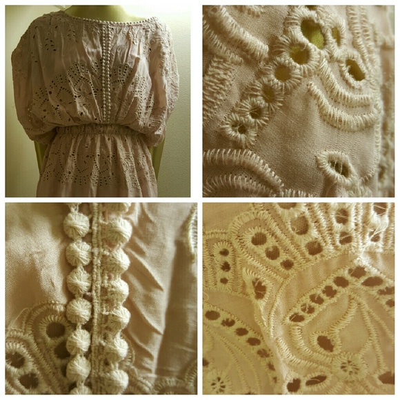 Crochet Mini Dress | 'Peachy' Cream - Picture 2 of 4