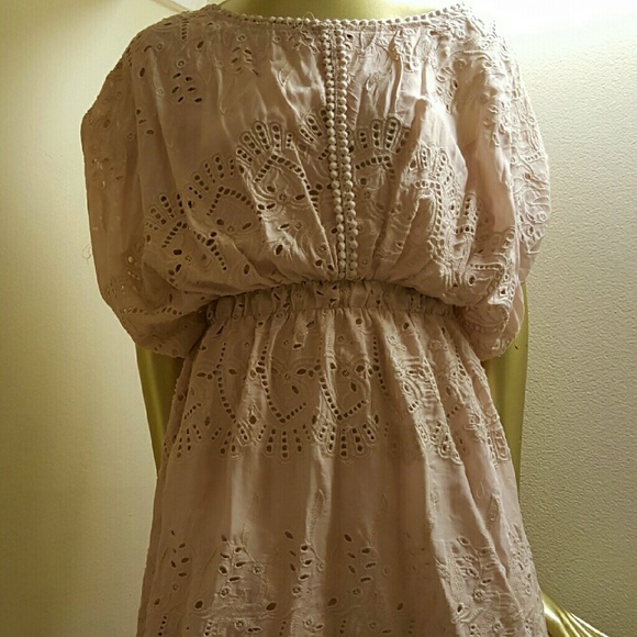 Crochet Mini Dress | 'Peachy' Cream - Picture 3 of 4