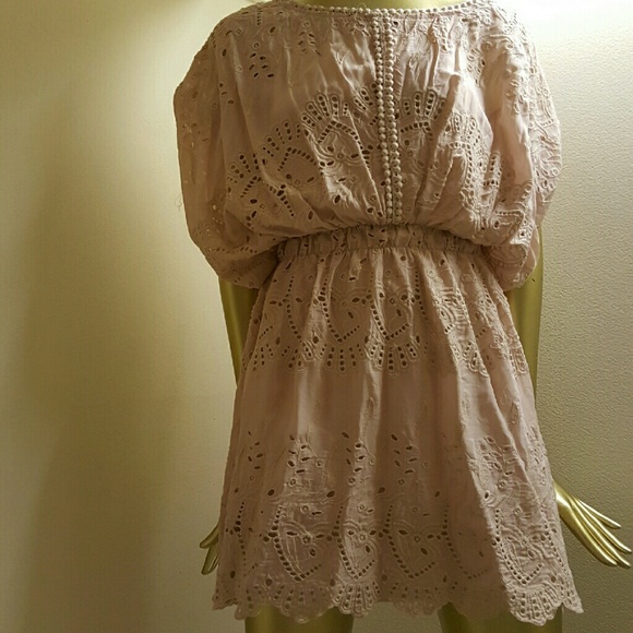 Crochet Mini Dress | 'Peachy' Cream - Picture 4 of 4