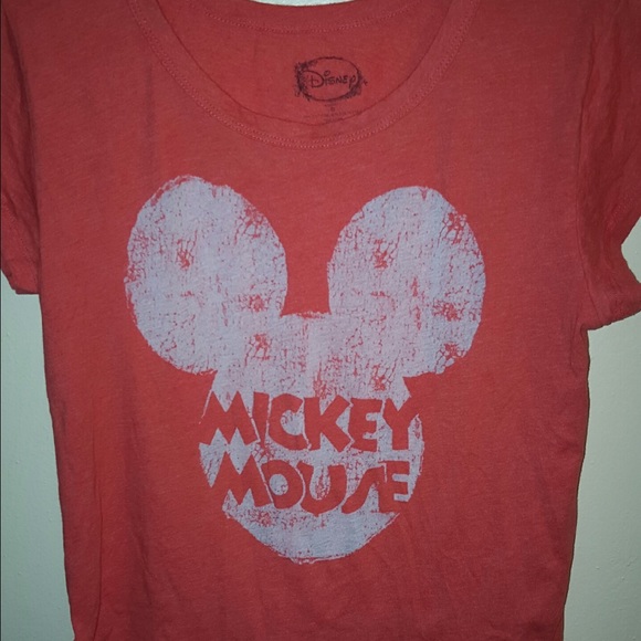 Bright Orange Mickey Mouse Shirt