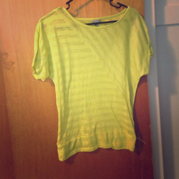 Lime green striped top