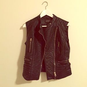 Faux Leather Members Only Vest