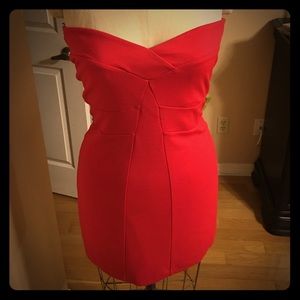 Like new. Sexy red strapless dress