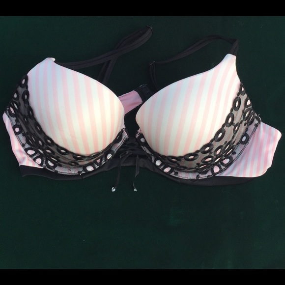 Victoria's Secret Pink Stripe with black lace.
