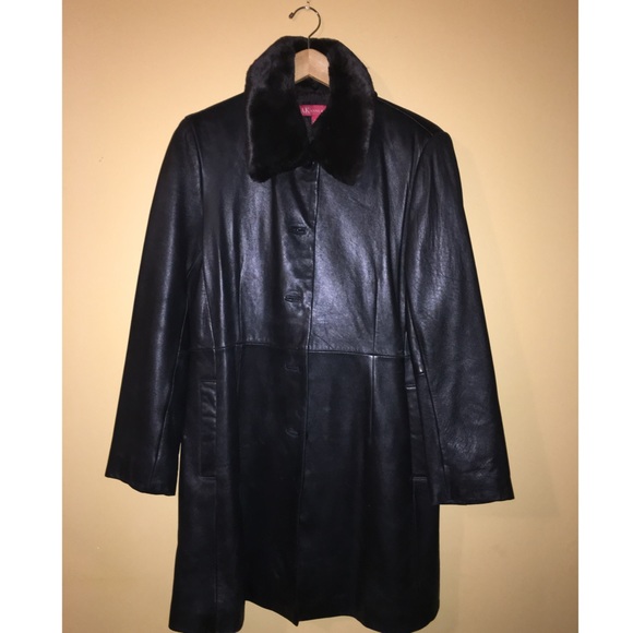 Genuine lamb skin Anne Klein leather coat !