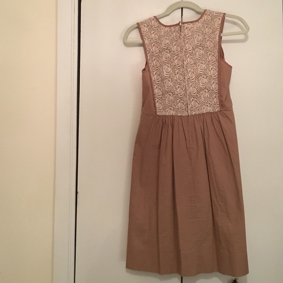 Tan Anthropologie dress with patterned lace front - Picture 4 of 4