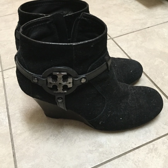 Tory Burch black suede booties