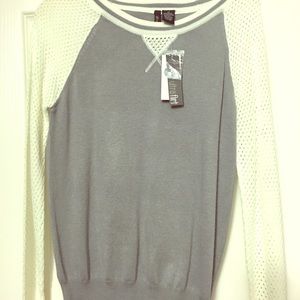 Grey and white sweater