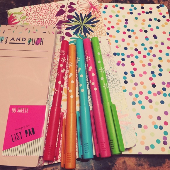 Limelife Notebooks, Listpad, Erin Condren Pens.