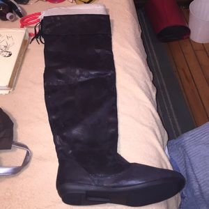 Over the knee black boots