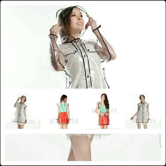 Transparent Vinyl Hooded Raincoat💦