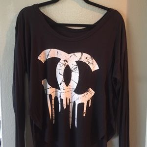 Chanel logo blouse