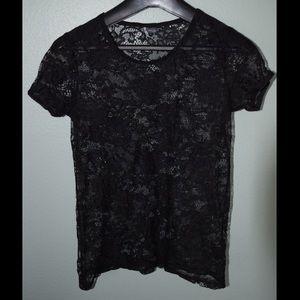 Black lace tee shirt