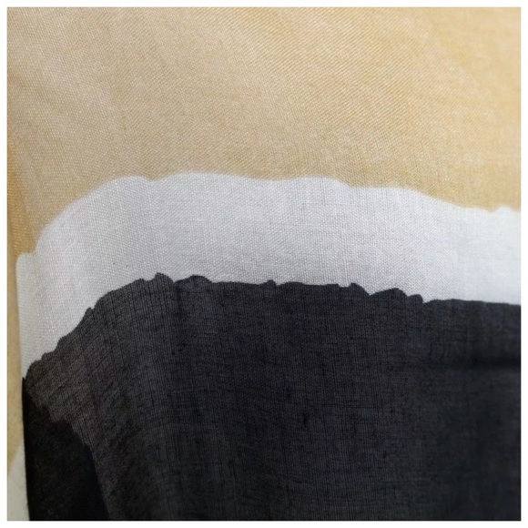 Black Tan Off White Stripe Infinity Scarf B11 - Picture 4 of 4
