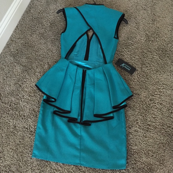 teal peplum dress
