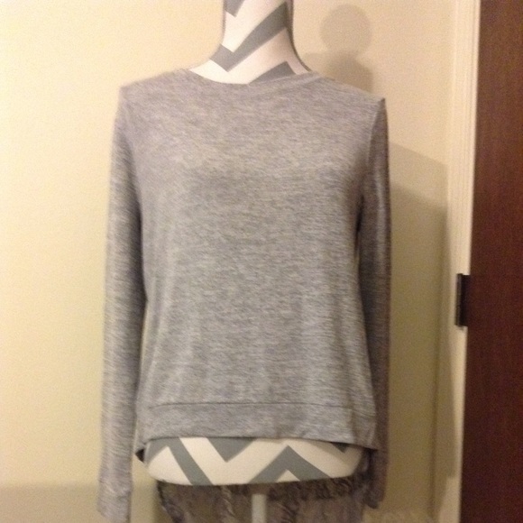 Inspired Hearts grey and lace sweater!