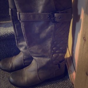 Knee high taupe boots