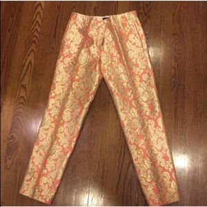 J. Crew Cafe Capri pant in gilded brocade