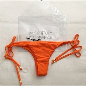 Monday Swimwear Orange Palma Swim Bottom NWT