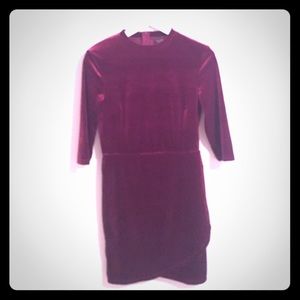 Topshop red velvet wrap dress (never worn)