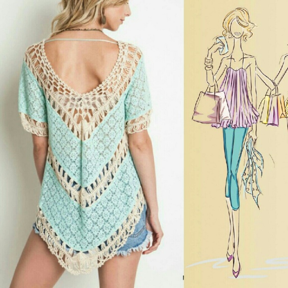 Everything Is Beautiful Crochet Knit Top- umgee - Picture 2 of 2