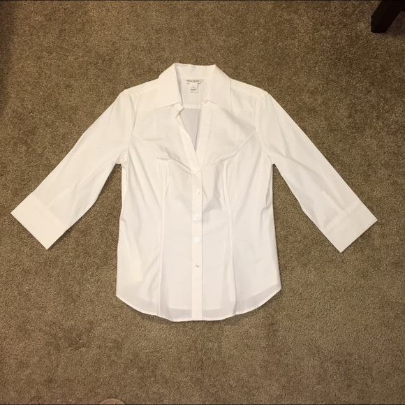 White House Black Market tailored shirt blouse 8